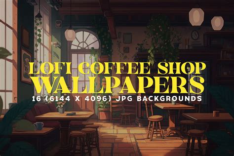 16 Cozy Lofi Coffee Shop Backgrounds Graphic By Hipfonts · Creative Fabrica