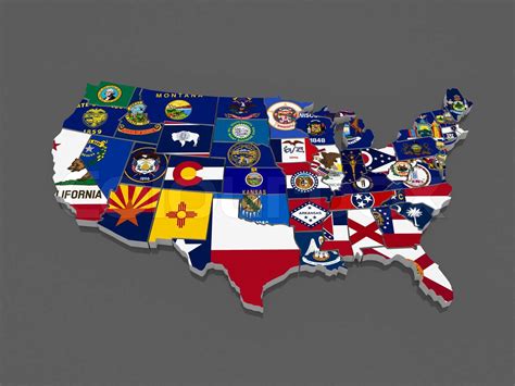 Dreidimensionale Karte Der Usa Stock Bild Colourbox