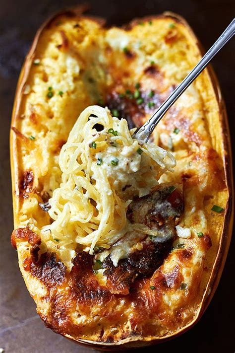Baked Four Cheese Garlic Spaghetti Squash Recipes Food Squash Recipes