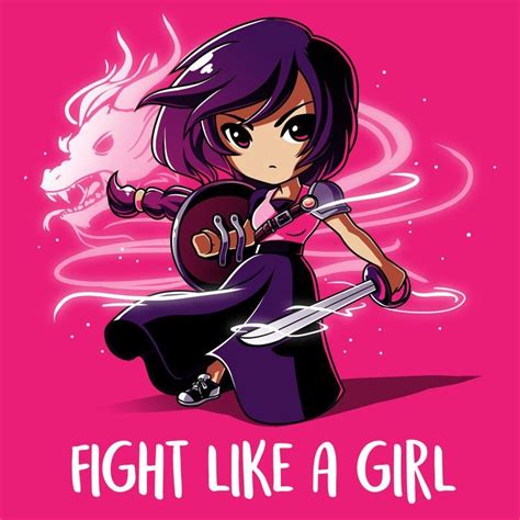 Fight Like A Girl T Shirt Teeturtle Cute Drawings Girls Be Like Anime