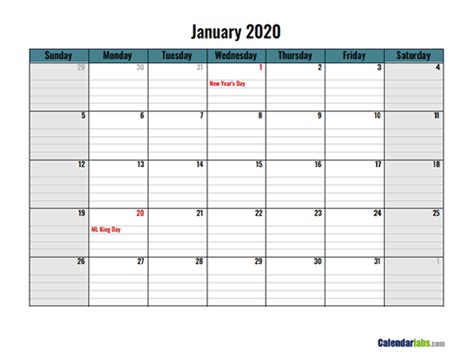 2020 google docs daily planner free printable templates