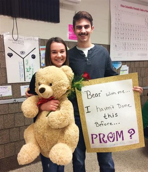 Promposal With A Bear Prom Posters Cute Prom Proposals Cute