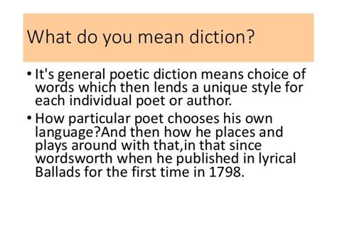 Wordsworths Theory Of Poetic Diction