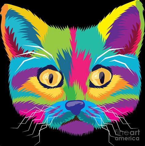 Graphic Abstract Painting Cat Artist Animal Lover T Digital Art By