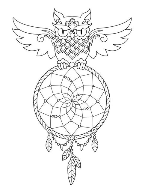 Owl Dream Catcher Coloring Pages Coloring Pages