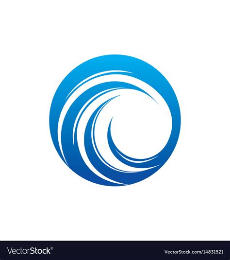 Round Wave Circle Water Logo Vector Image On Vectorstock Vector Logo