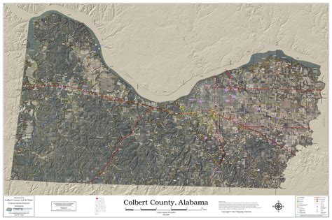 Colbert County Alabama 2022 Aerial Wall Map Mapping Solutions