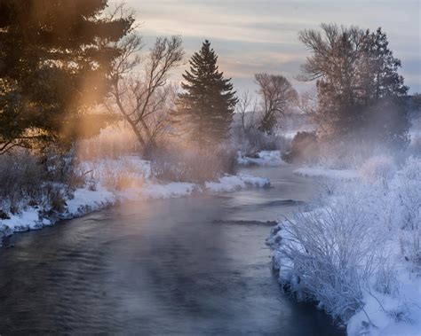 Winter Sunrise On The Creek Black Earth Wisconsin 4500x3600 Oc