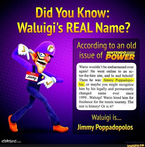 Did You Know Waluigis Real Name According To An Old Issue Of Bower