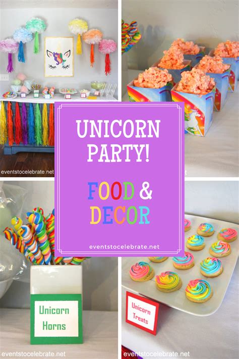 Unicorn Birthday Party Food Decorations