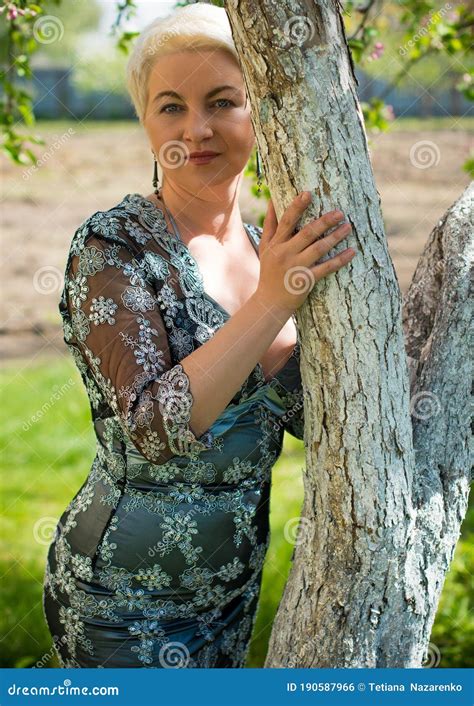 Mature Woman At Countryside Romantic Style Lady Portrait Stock Photo Image Of Clothes Farm