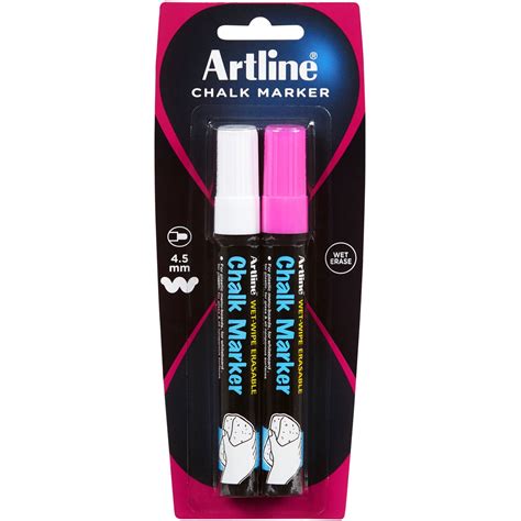 Artline Chalk Marker 2 Pack Black Big W