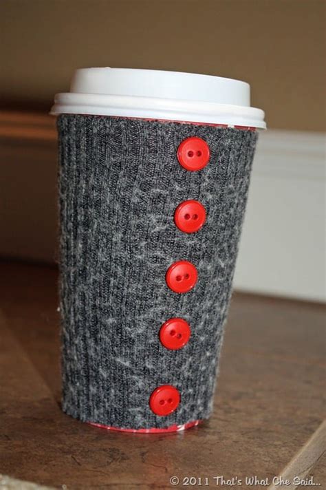 Diy A Coffee Cup Cozy Old Sock Craft Ideas Popsugar Smart Living