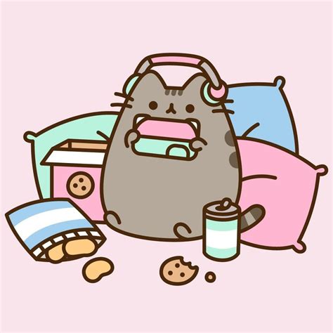 Vintage yellow orchid flower wall art print. Cat Lover Aesthetic - Pusheen Hanging Out Day | Nintendo ...