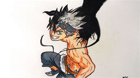 Speed Drawing Asta Partial Demon Form Black Clover Youtube