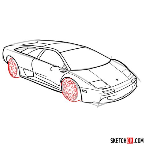 How to draw Lamborghini Diablo - Sketchok easy drawing guides