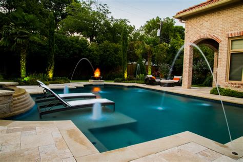 Modern Mediterranean Pool Courtyard