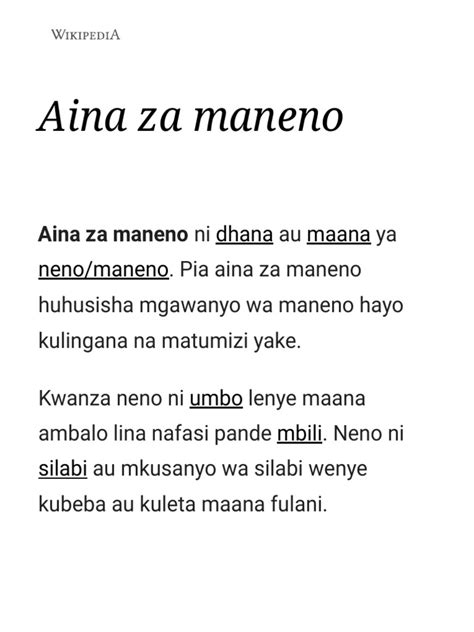 Aina Za Maneno Wikipedia Kamusi Elezo Huru Pdf