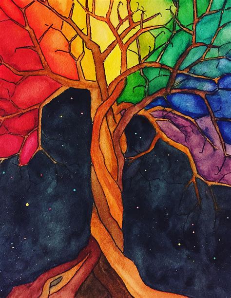 Rainbow Tree Painting By Vonda Drees Fine Art America