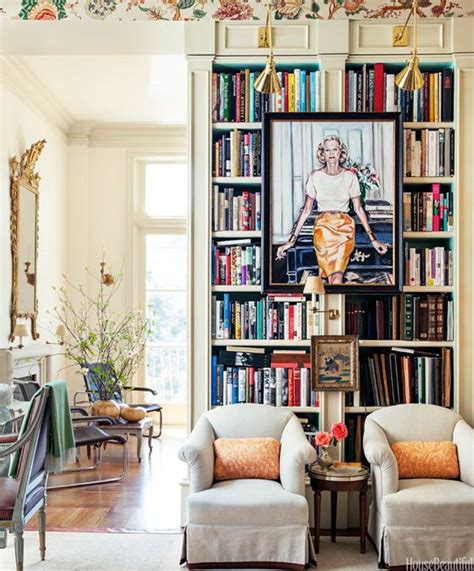 Incorporating Art Into Bookcases Home Library Design Room Decor