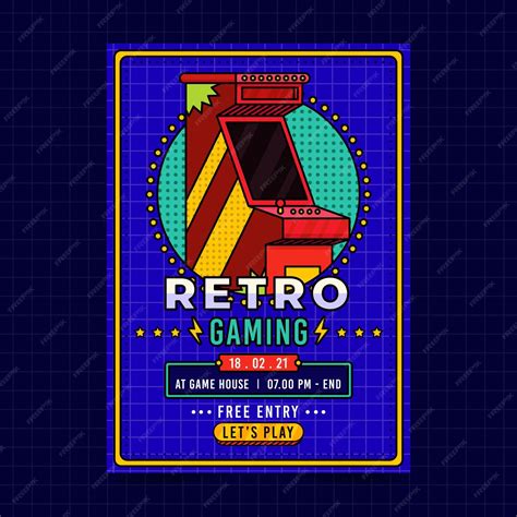 Free Vector Retro Gaming Poster Template