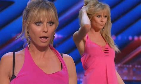 Heidi Klum Flashes Her Underwear Onstage As She Models A Sexy Pink Dress On America S Got Talent