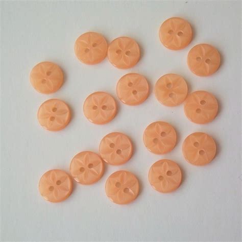 Peach Buttons Peach Star Buttons 10mm Buttons 2 Hole Etsy