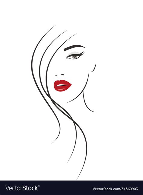 Beautiful Woman Face Logo Royalty Free Vector Image