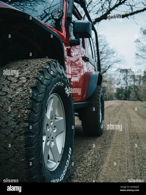 Closeup Of Bf Goodrich Tires On A Jeep Wrangler Stock Photo Alamy