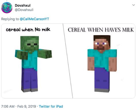 Minecraft Cereal When Haves Milk Know Your Meme