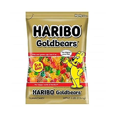 Haribo Gummi Candy Goldbears Gummi Candy 5 Pound Bag Gold Bears 37