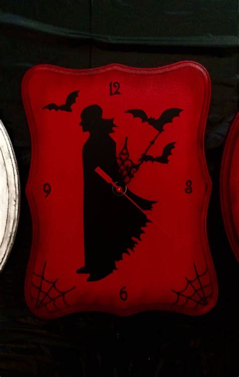Dracula Clock Vampire Clock Hand Painted Clock Wooden Clock