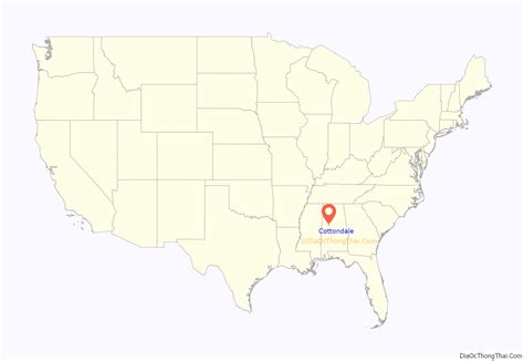 Map Of Cottondale Cdp Alabama