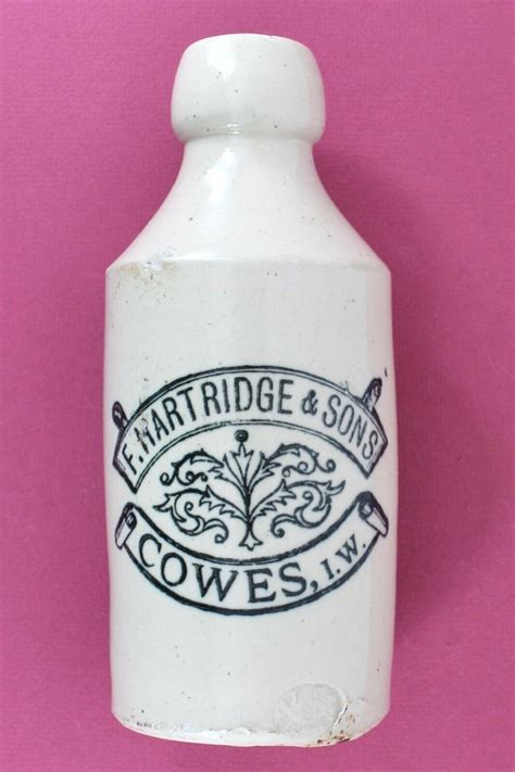 Vintage 1900s Hartridge Cowes Isle Of Wight Pictorial Stone Ginger Beer
