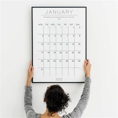 2022 Big Calendar Printable 2022 Big Wall Calendar 2022 Etsy In 2022