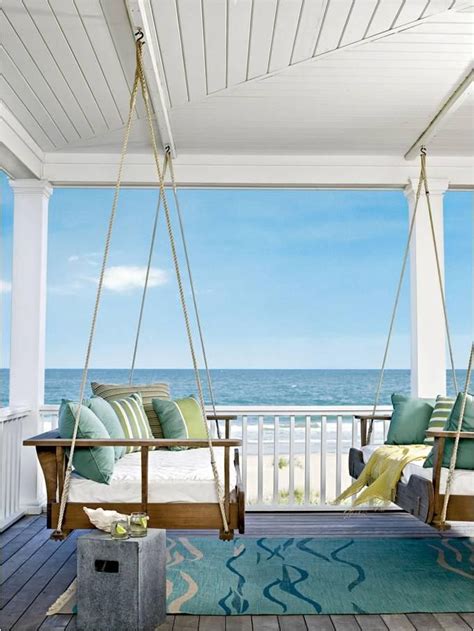 Swing Hanging From The Rear Porch Overlooking The Water Hanging Porch Bed Hanging Beds Porch