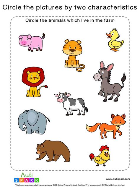 Circle Pictures By Characteristics Worksheet 10 Free Sorting Autispark