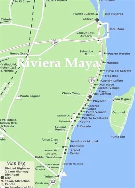 Map Of Riviera En La A Mexico Maya Hotels Riviera Maya Mexico Mexico