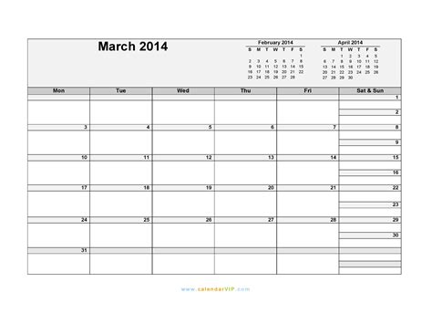 5 Best Images Of March 2014 Calendar Printable Monthl
