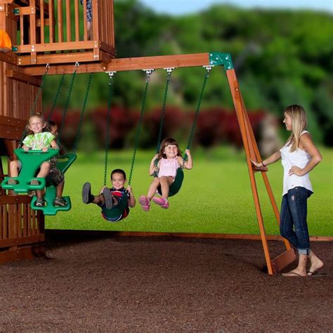 Backyard Discovery Skyfort Ii All Cedar Swing Set Cedar Swing Sets