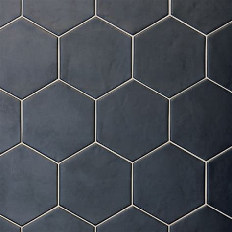 Hexagon Satin Black 175x200 Wall And Floor Tile Black Floor Tiles