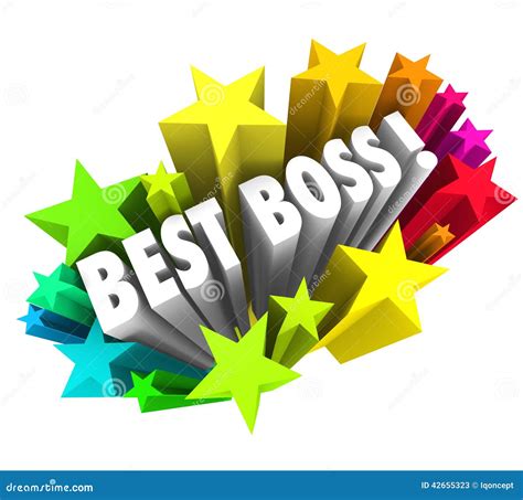 Best Boss Words Stars Celebrate Top Leader Manager Employer Exec Stock