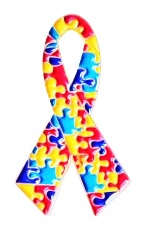 Autism Awareness Ribbon Pin Badge Now Larger