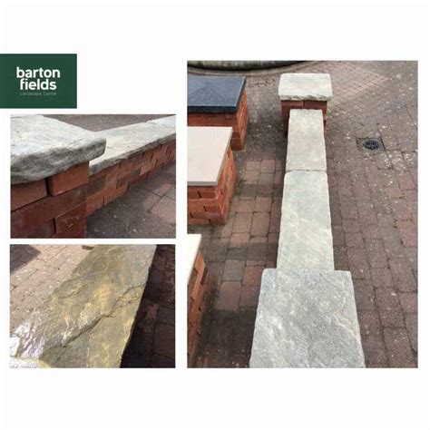 Natural Sandstone Reclaimed Style Double Wall Coping Stone In Grey