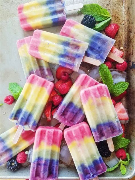 Healthy Rainbow Fruit Popsicles The Hint Of Rosemary