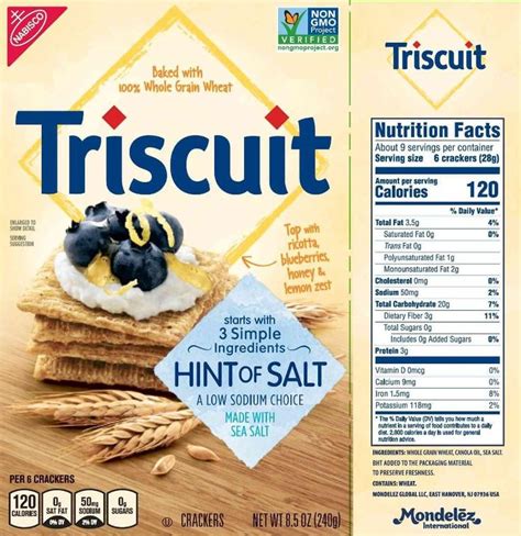 The Updated Nutrition Facts Label As Seen On Triscuit Hint Of Salt