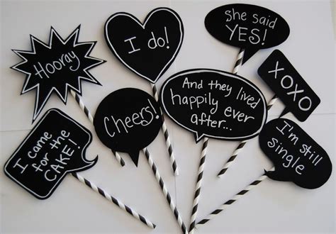 Whether it is a wedding on a budget or a huge extravaganza this photo booth perfectly compliments both settings. 8 Blank Chalkboard Speech Bubbles - Customizable Party Decorations, Wedding, Picture booth signs ...
