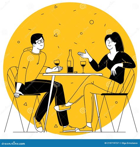 Man And Woman Drinking Wine Stock Vector Illustration Of Night Love