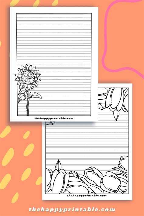 Printable Flower Writing Paper The Happy Printable