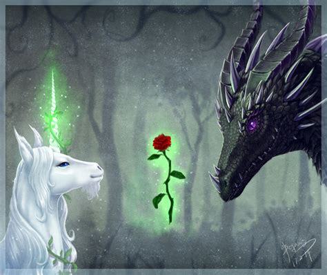 Dragon And Unicorn By Begasuslu On Deviantart